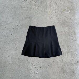 Vintage black wool mini skirt